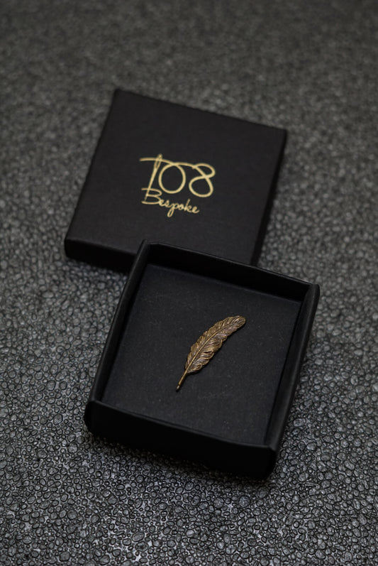 Leaf Shaped Brass Lapel Pin