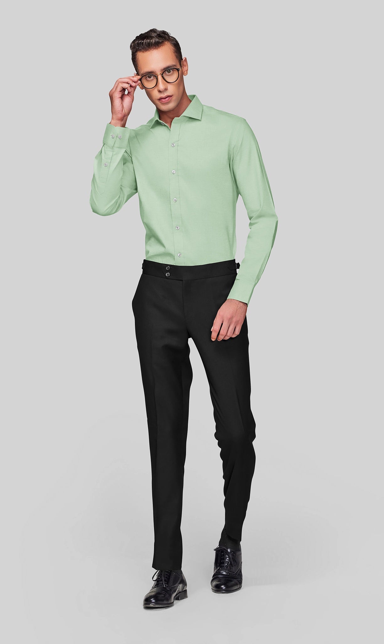 Men Green Smart Slim Fit Stretchable Lycra Formal Shirt –  dennisonfashionindia