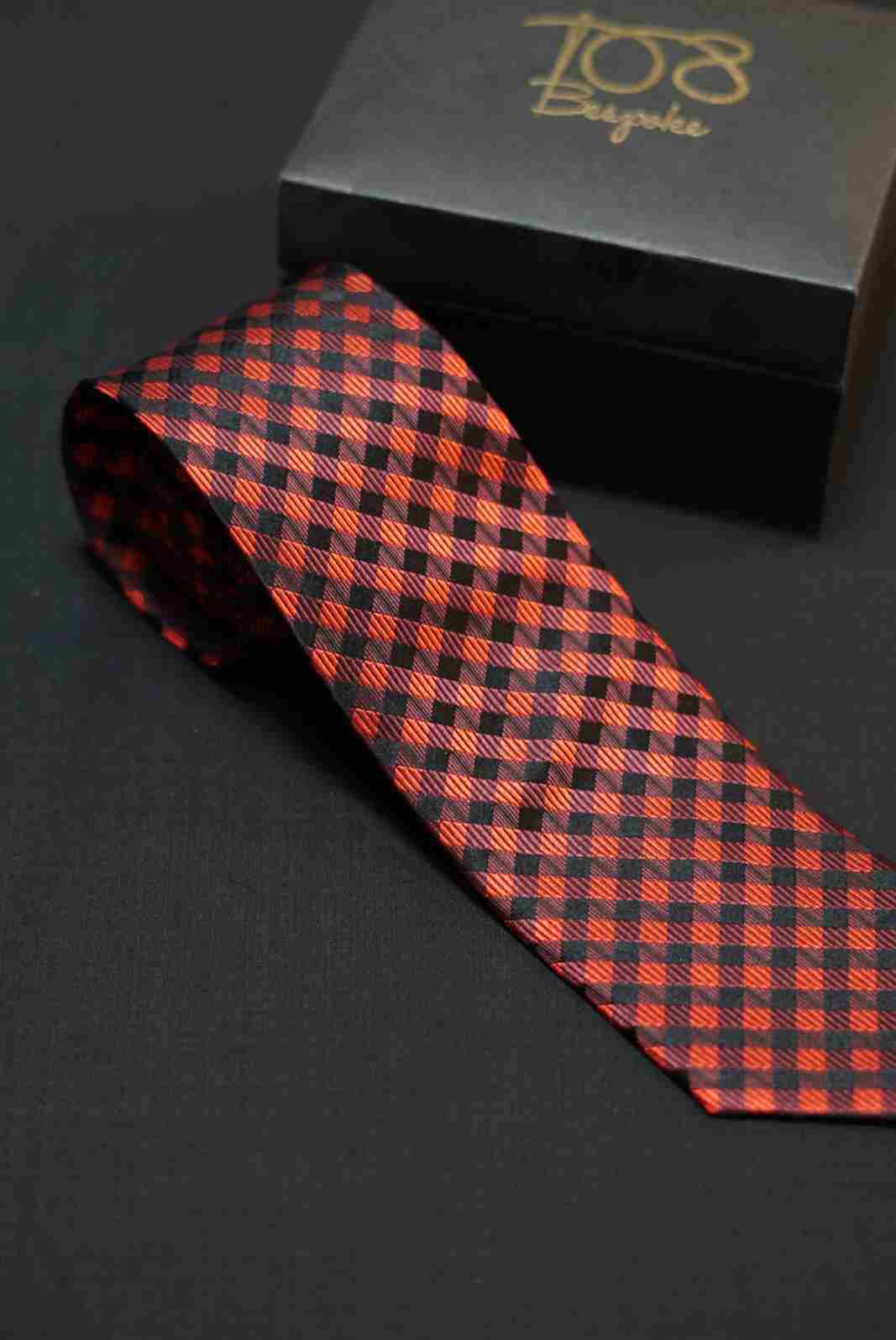 Red Checkered Necktie
