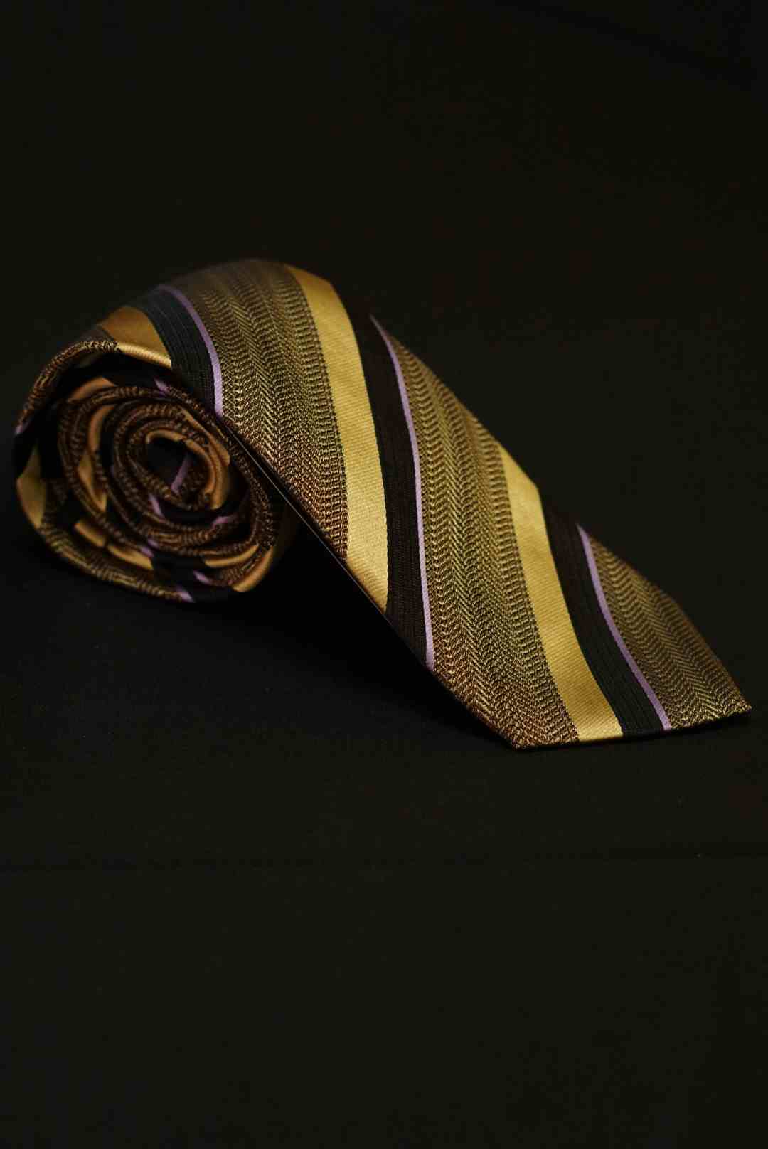 Black & Yellow Striped Necktie