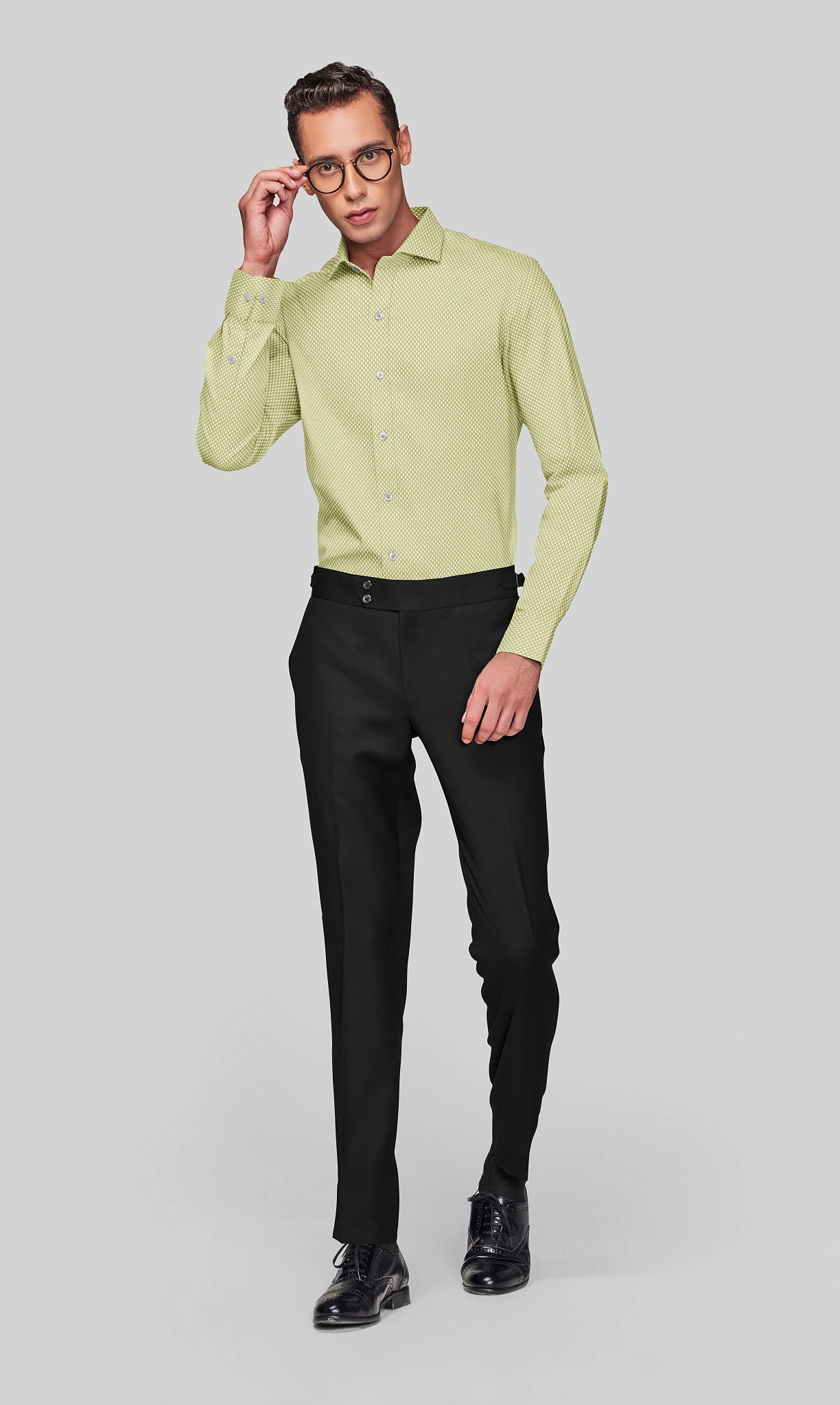 Men's Yellow Textured Shirt