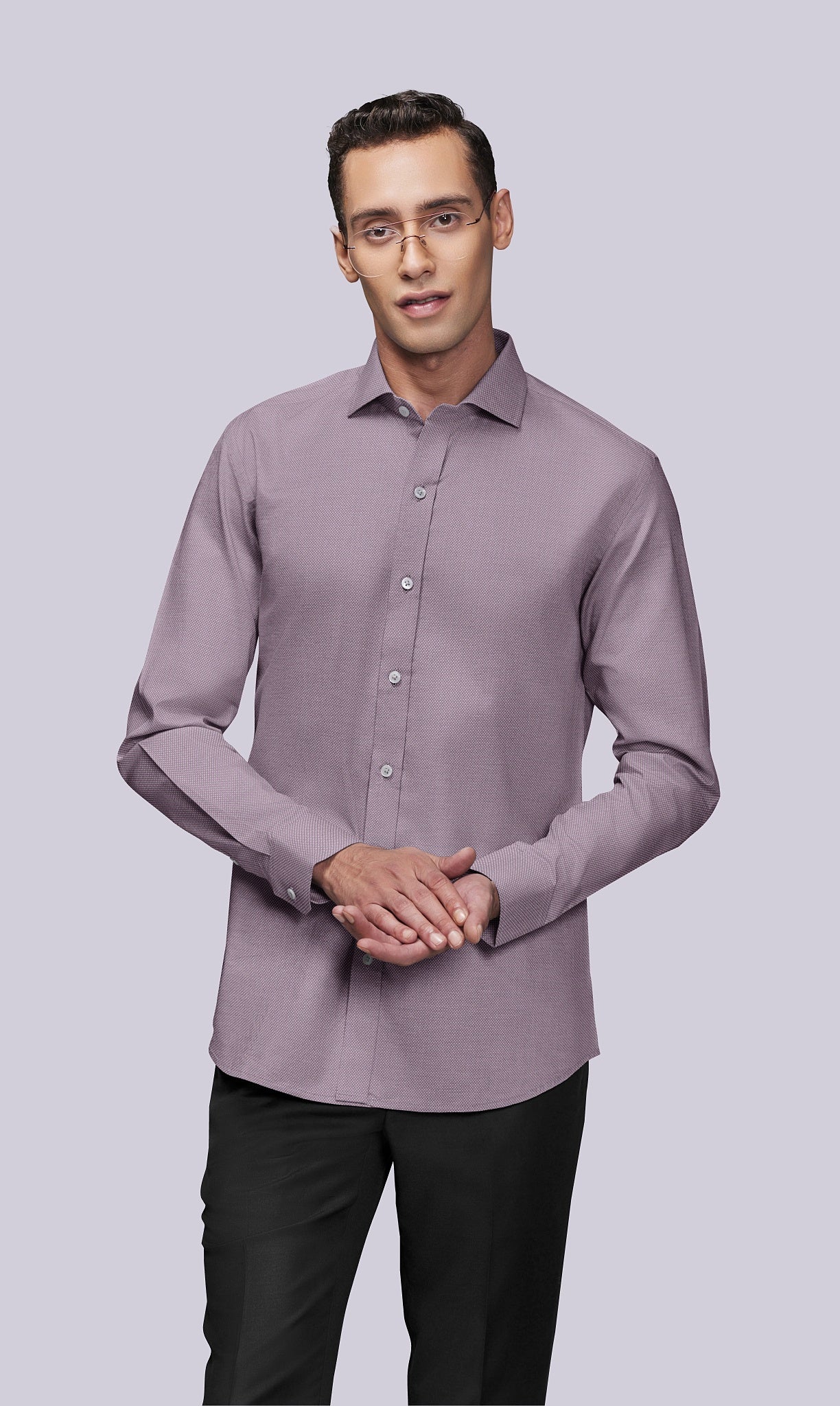 Men's Purple Textured Shirt