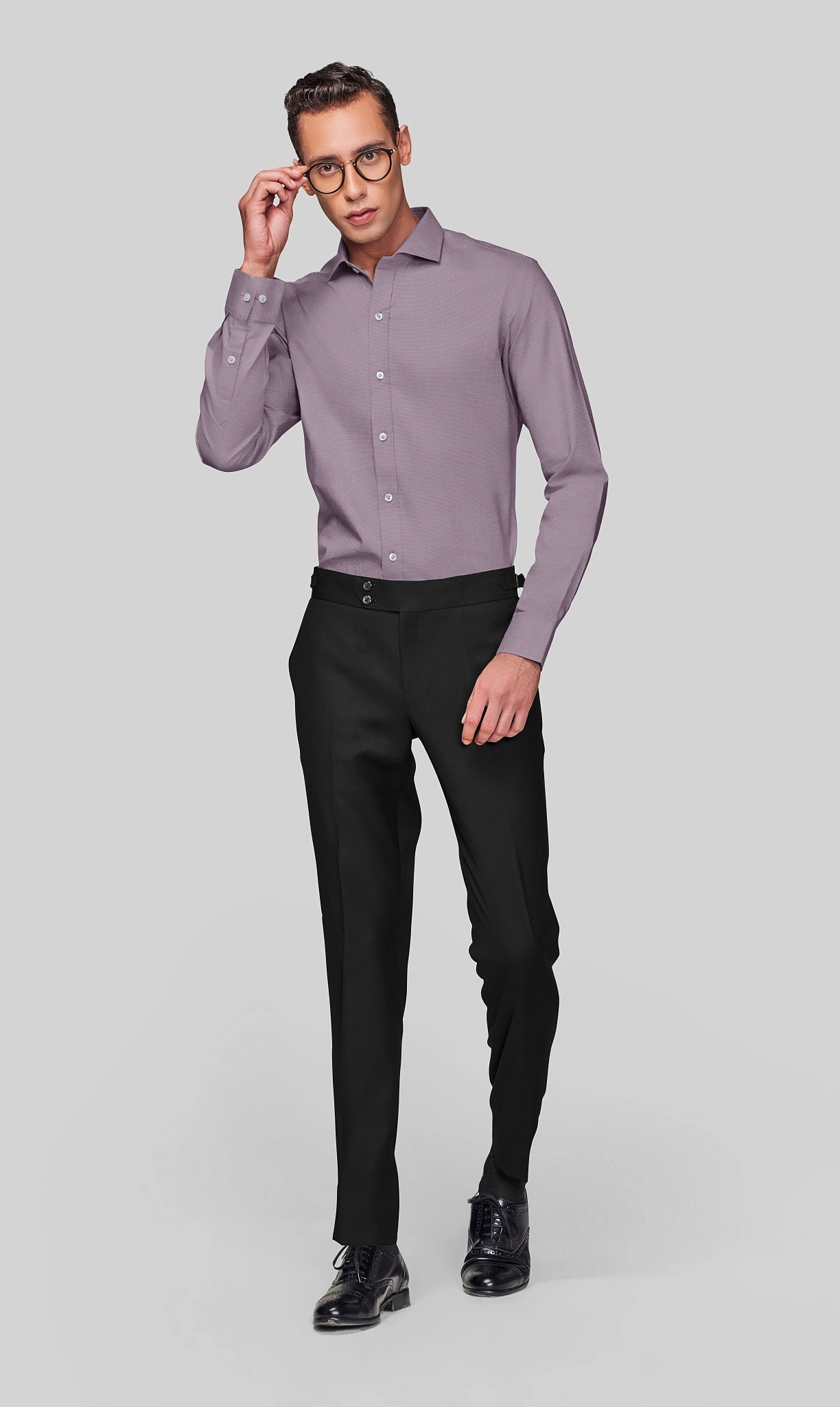 Men's Purple Textured Shirt