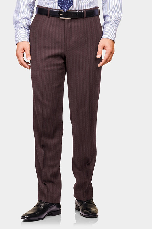 Maroon Small Checkered Terry Wool Trousers