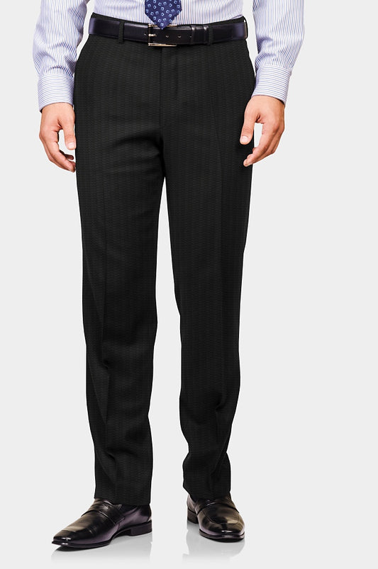 Charcoal Grey Small Checkered Terry Wool Trousers